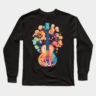 Acoustic Guitar Tree Of Life Guitar Player Nature Guitarist Long Sleeve T-Shirt